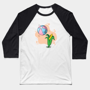 Cute corn playing with beach balloon Baseball T-Shirt